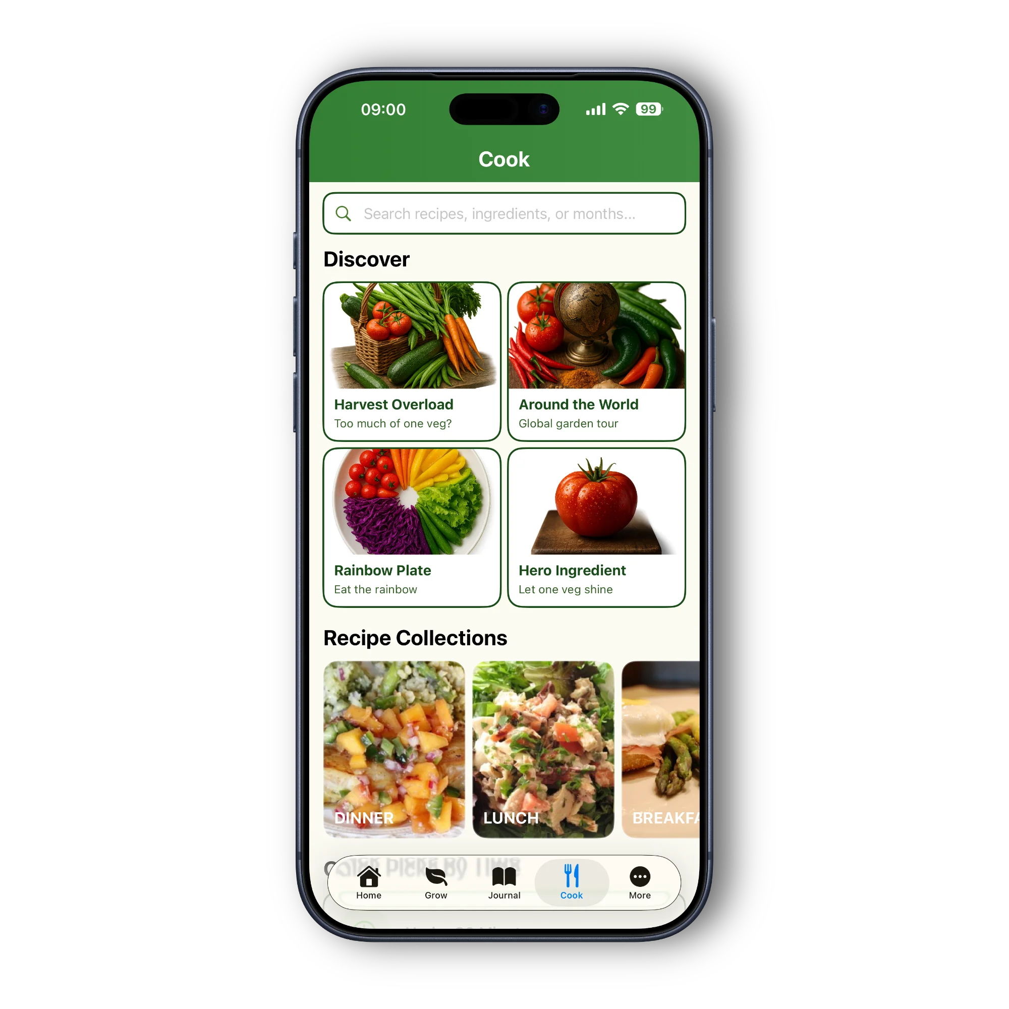 Cook section with recipe collections