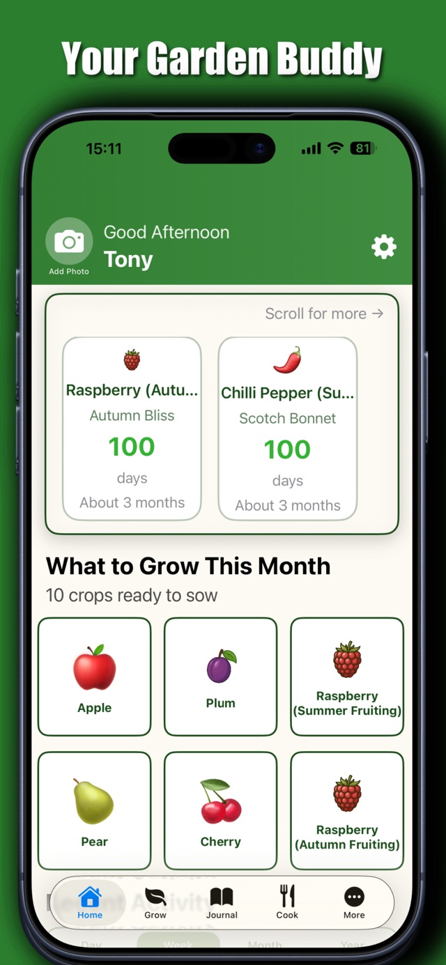 Garden Buddy screen